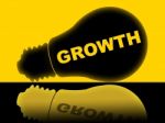 Growth Lightbulb Shows Develop Improve And Lamp Stock Photo