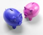 Two Pigs Shows Savings Banking And Money Stock Photo