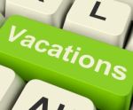 Vacations Computer Key Stock Photo