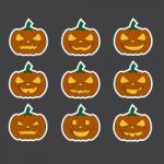 Pumpkins For Halloween Set Stock Photo