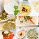 Arab Middle Eastern Food Collage Stock Photo