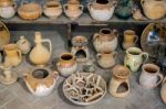 View Of Some Ancient Pots In The Alcazaba Fort And Palace In Mal Stock Photo