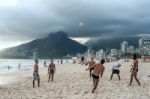 Rio De Janeiro, March 2: Group Of Brazilians Play A Game Of Keep Stock Photo