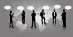 Silhouettes Of Business People Stock Photo