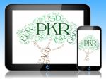 Pkr Currency Indicates Pakistani Rupees And Broker Stock Photo