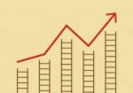 Growth Chart With Ladders Stock Photo