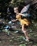 3d Rendering Of A Fairy Flying In A Magical Forest Stock Photo