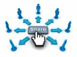 cursor clicking Share Button Stock Photo