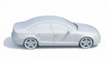 3d Car White Blank Template Stock Photo