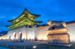 Gyeongbokgung Palace At Night In Seoul,south Korea Stock Photo