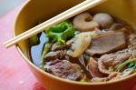 Noodle Soup With Beef Stock Photo