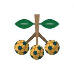 Soccer Ball Fruit Sport Flat Design Icon  Illustration Stock Photo