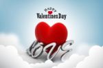 Red Love Heart, Valentines Day Concept Stock Photo