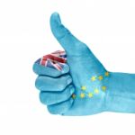 Flag Of Tuvalu On Thumb Up Hand Stock Photo