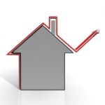 House Icon Shows Home Price Increase Stock Photo