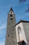 Belfry Of The Parish Church In Villanders Stock Photo