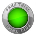 Free Trial Button Shows With Our Compliments And Appraisal Stock Photo