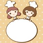 Cute Girls Chef With An Empty Space Notepad Background Stock Photo