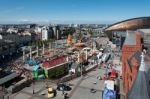 Cardiff/uk - August 27 : View Of The Skyline In Cardiff On Augus Stock Photo