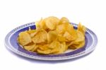 Yellow Potato Chips Stock Photo