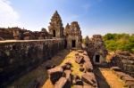 Ruins Of Phnom Bakheng Temple At Angkor Wat Complex Stock Photo