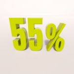 Percentage Sign, 55 Percent Stock Photo