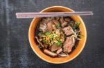 Flatlay Noodle Food  Thai Style Stock Photo