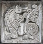 Bas-relief Of Fairytale Wolf Stock Photo