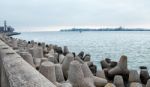 Quay With A Breakwater Stock Photo