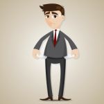 Cartoon Businessman Have No Money Stock Photo