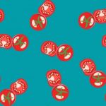 Seamless Tomato Pattern For Fruit Background Stock Photo