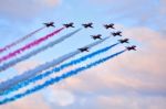 Red Arrows Formation Stock Photo