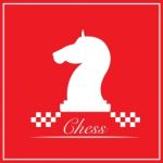 The Knight Chess Piece On Red Background Stock Photo