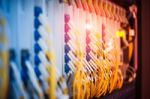 Fiber Optic With Servers In A Technology Data Center Stock Photo