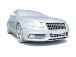 3d Car White Blank Template Stock Photo