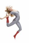 Lady Doing Gymnast Split Stock Photo