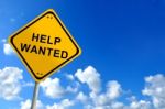 Help Wanted On Blue Sky Stock Photo