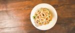 Deep Fried Calamari Rings And Salad Stock Photo