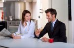 Couple Having Breakfast Stock Photo