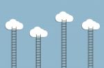 Ladder To Cloud Stock Photo