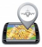 Airport Gps Shows Landing Strip 3d Illustration Stock Photo