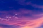 Colorful Sky In Twilight Time Stock Photo