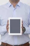 Vertical Showing Screen Of A Digital Tablet Stock Photo