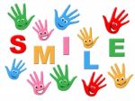 Joy Smile Indicates Drawing Child And Colorful Stock Photo