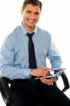 Businessman Using Tablet Pc Stock Photo