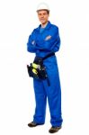 Arm Crossed Male Contractor Stock Photo