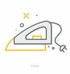 Thin Line Icons, Iron Stock Photo