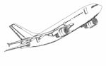 Airplane Sketched Isolated Stock Photo