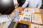 Two Confident Business Man Shaking Hands During A Meeting In The Stock Photo