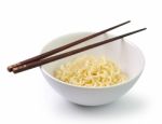 Chopsticks Holding Noodles Isolated On White Background Stock Photo